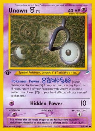 Unown [V] 089/105 - Neo Destiny 1st Edition