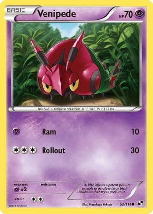 Venipede 52/114 - Black and White Reverse Holofoil