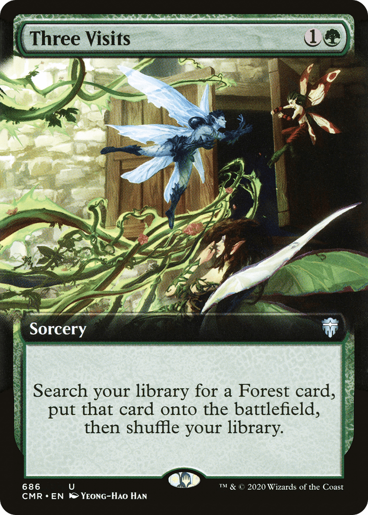 Three Visits (Extended Art) [Commander Legends] Foil