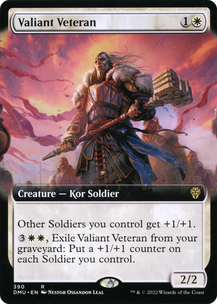 Valiant Veteran (Extended Art) [Dominaria United] Foil