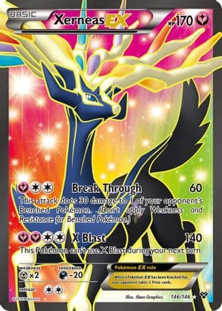 Xerneas EX ( Full Art) 146/146 - XY Base Set Holofoil