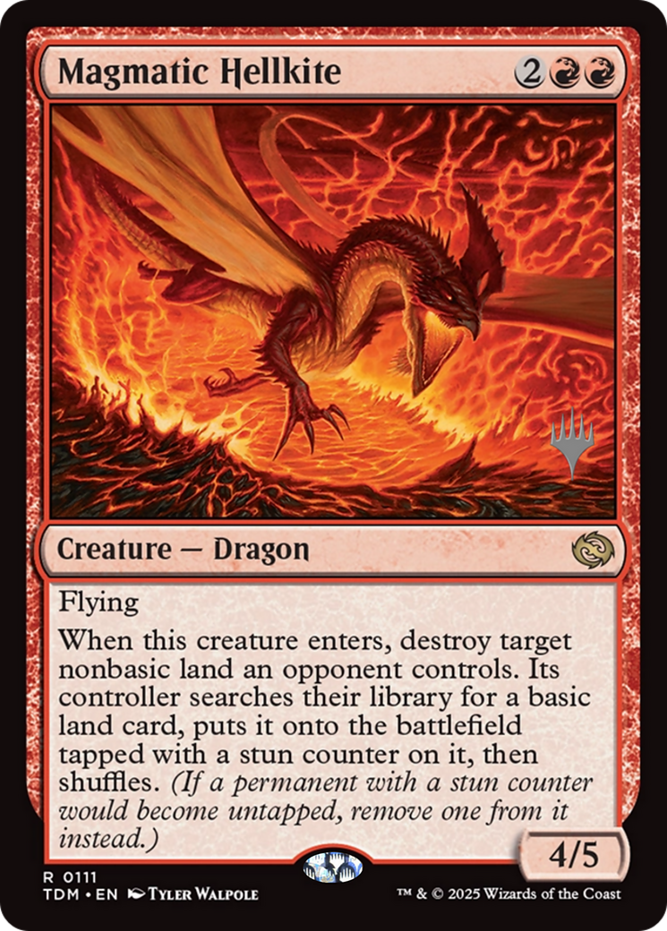 Magmatic Hellkite (111) [Promo Pack: Tarkir: Dragonstorm]  Foil