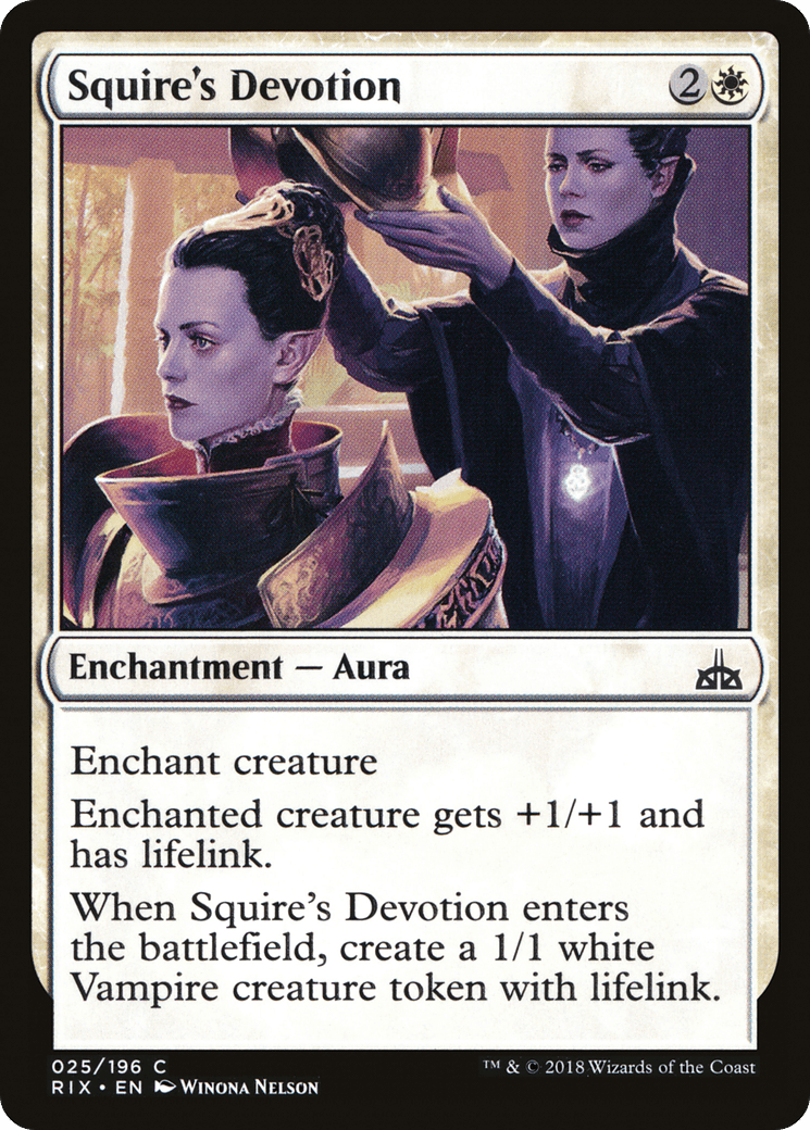 Squire's Devotion [Rivals of Ixalan] Foil
