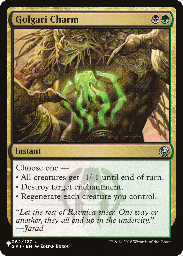 Golgari Charm |  (GK1-62) [The List]