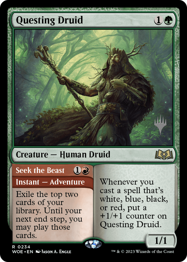 Questing Druid (Promo Pack) [Wilds of Eldraine Promos] Foil