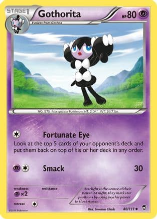 Gothorita 040  - Reverse Holofoil XY  Furious Fists - Uncommon