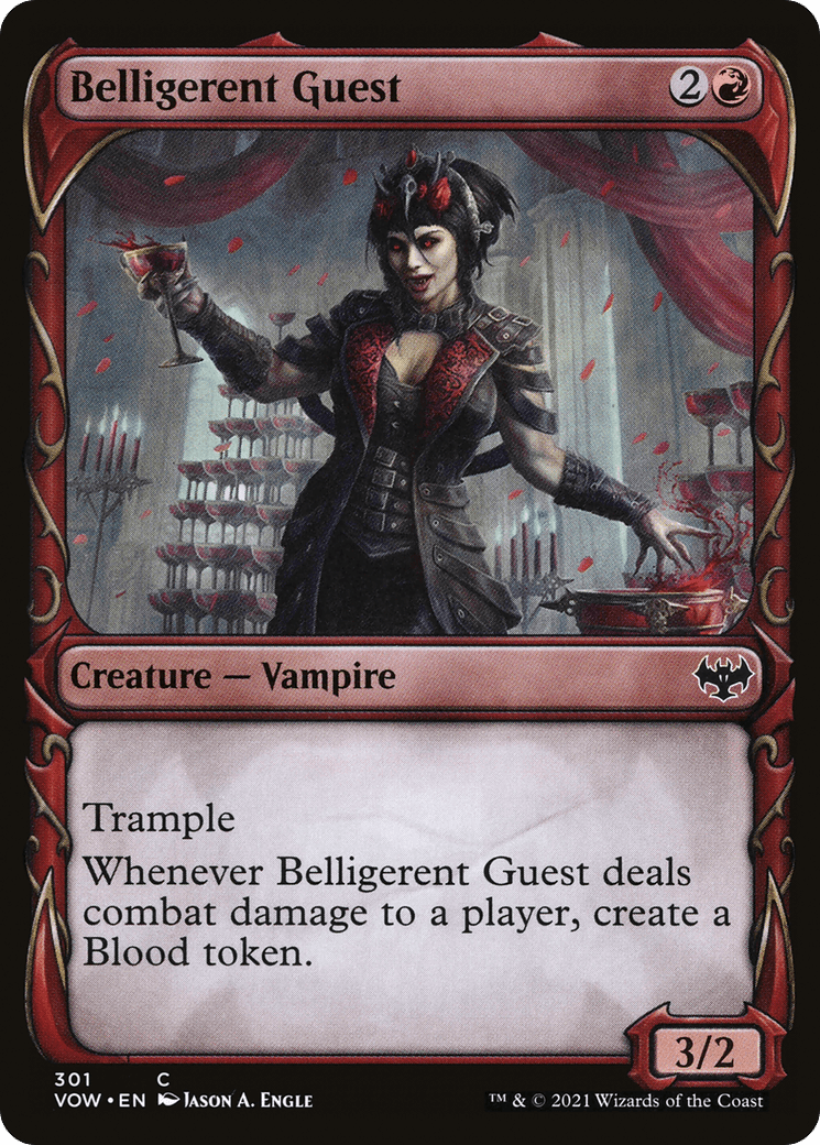 Belligerent Guest (Showcase Fang Frame) [Innistrad: Crimson Vow] Foil