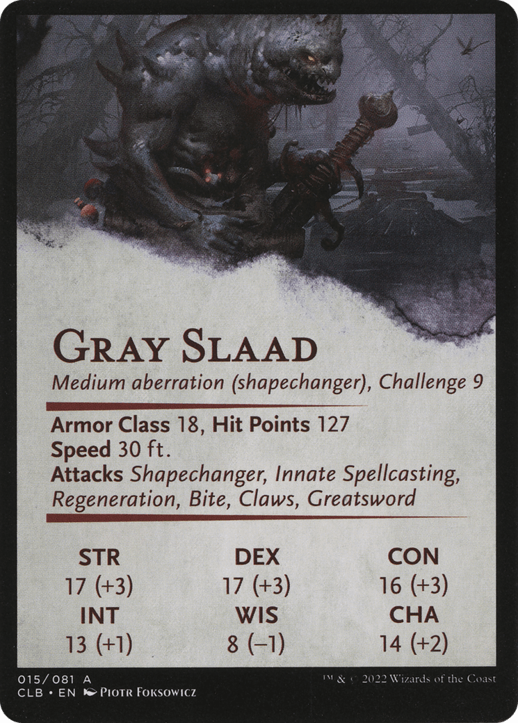 Gray Slaad // Gray Slaad (ACLB-015) - Battle for Baldur's Gate Art Series (Borderless) Foil
