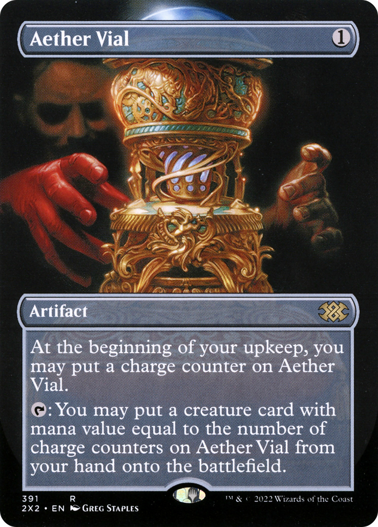 Aether Vial (Borderless Alternate Art) [Double Masters 2022] Foil