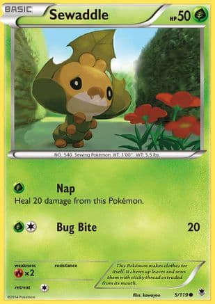 Sewaddle 5/119 - XY  Phantom Forces Reverse Holofoil