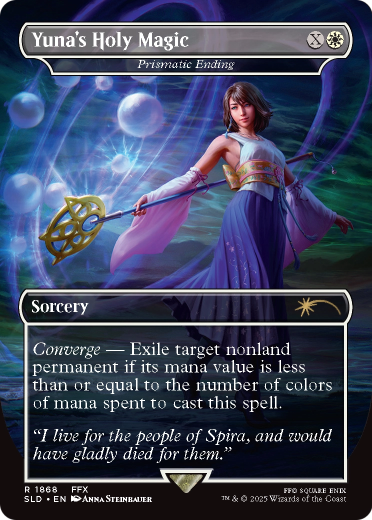 Prismatic Ending (1868) [Secret Lair Drop]  / Yuna's Holy Magic (Borderless)