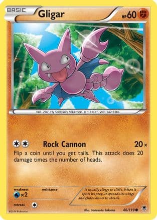 Gligar 46/119 - XY  Phantom Forces Reverse Holofoil