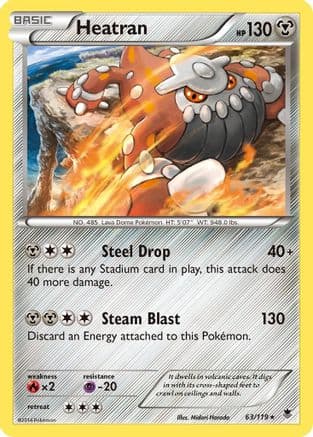 Heatran 63/119 - XY  Phantom Forces Reverse Holofoil
