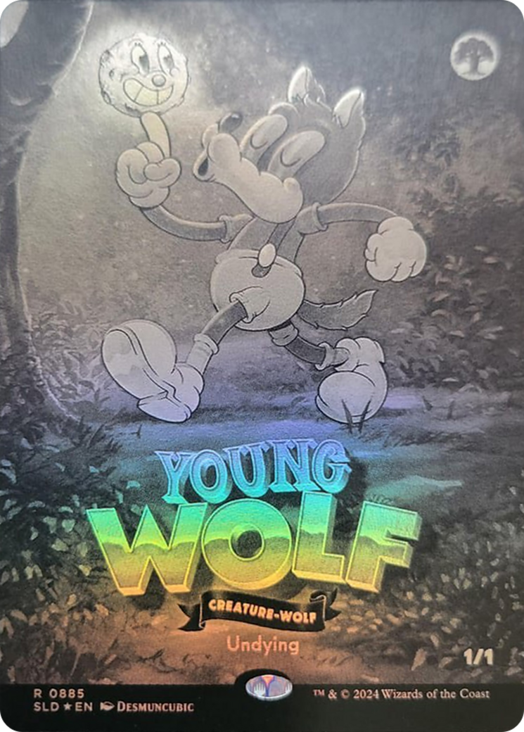 Young Wolf (Black & White Foil) (885) [Secret Lair Drop Series]  Foil