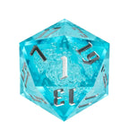 RPG Dice | Acrylic | 55mm D20 | White and Light Blue (D1004)