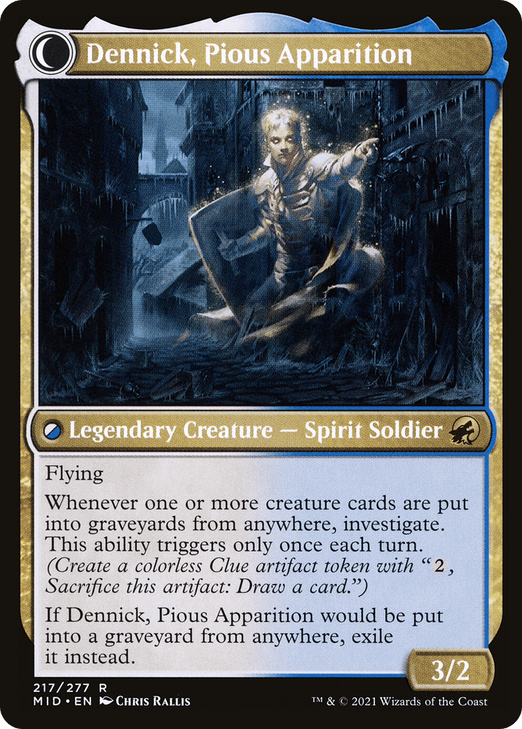 Dennick, Pious Apprentice // Dennick, Pious Apparition |  (MID-217) [The List]