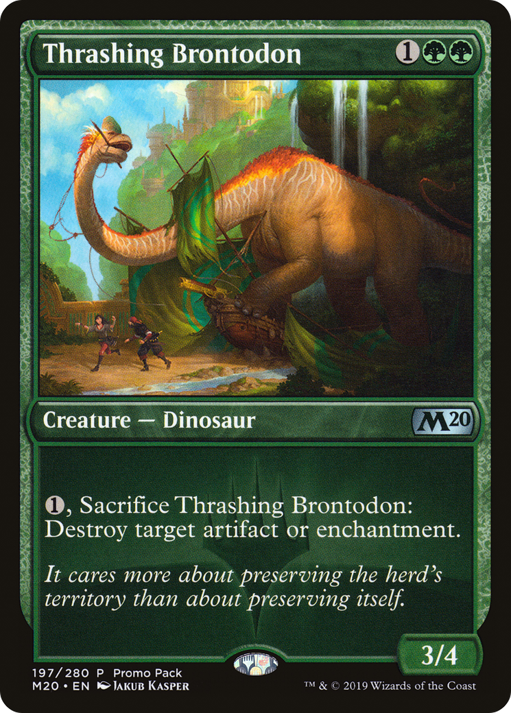 Thrashing Brontodon (Promo Pack) [Core Set 2020 Promos] Foil