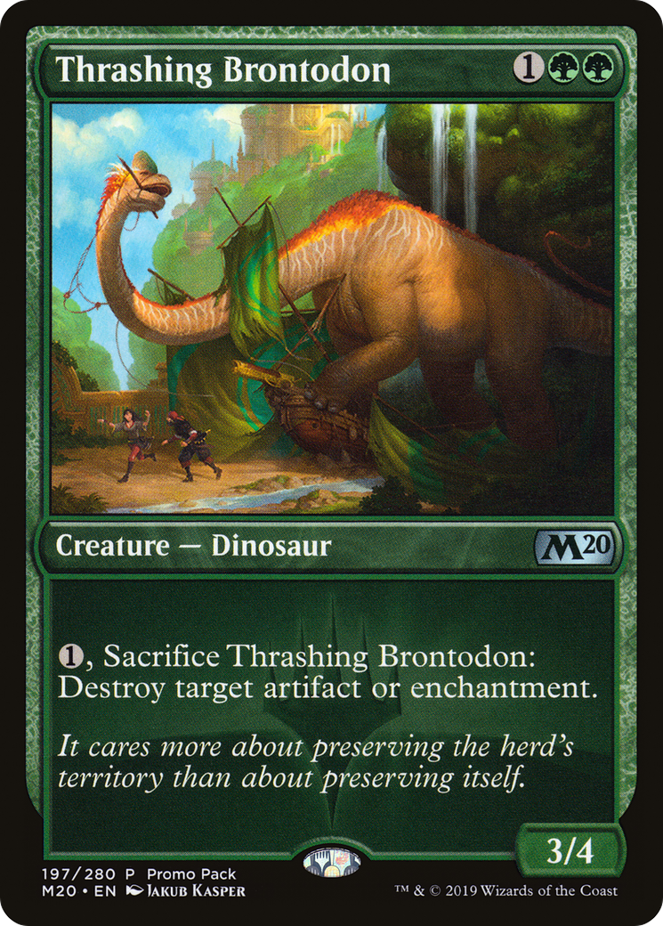 Thrashing Brontodon (Promo Pack) [Core Set 2020 Promos] Foil