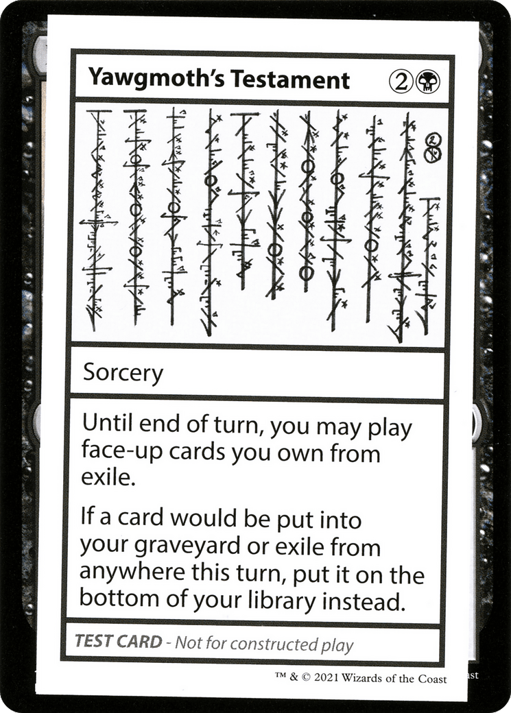 Yawgmoth's Testament (2021 Edition) [Mystery Booster Playtest Cards]
