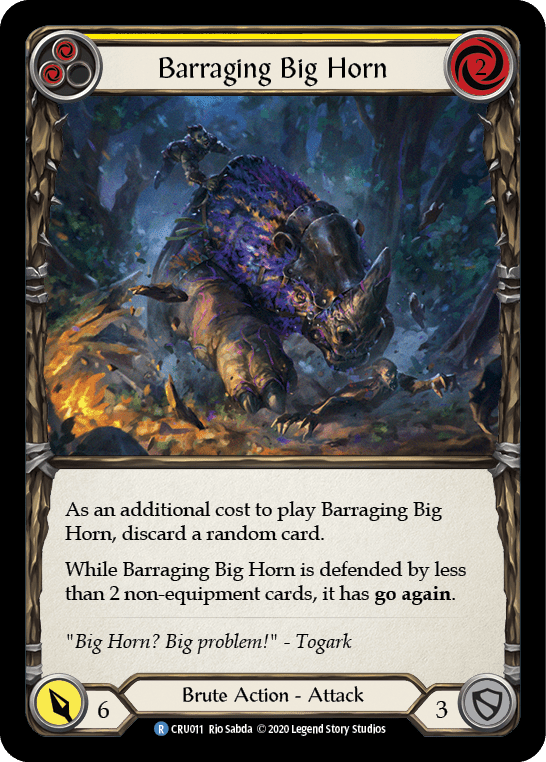 Barraging Big Horn (Yellow) [CRU011] (Crucible of War)  1st Edition Normal