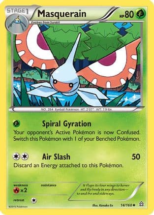 Masquerain  - Reverse Holofoil XY  Primal Clash - Uncommon