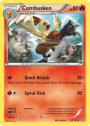 Combusken 27/160 - XY  Primal Clash Reverse Holofoil