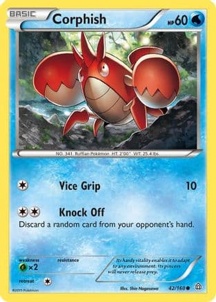 Corphish 42/160 - XY  Primal Clash Reverse Holofoil