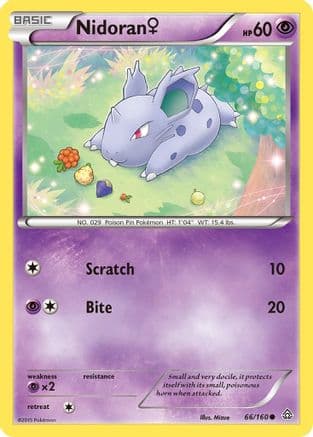 Nidoran (F) 066  - Reverse Holofoil XY  Primal Clash - Common