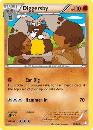 Diggersby 90/160 - XY  Primal Clash Reverse Holofoil