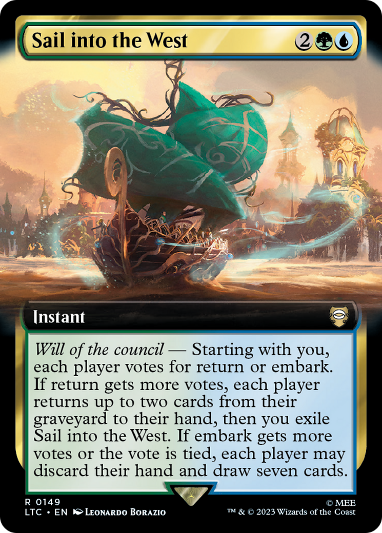 Sail into the West (Extended Art) [The Lord of the Rings: Tales of Middle-Earth Commander] Foil