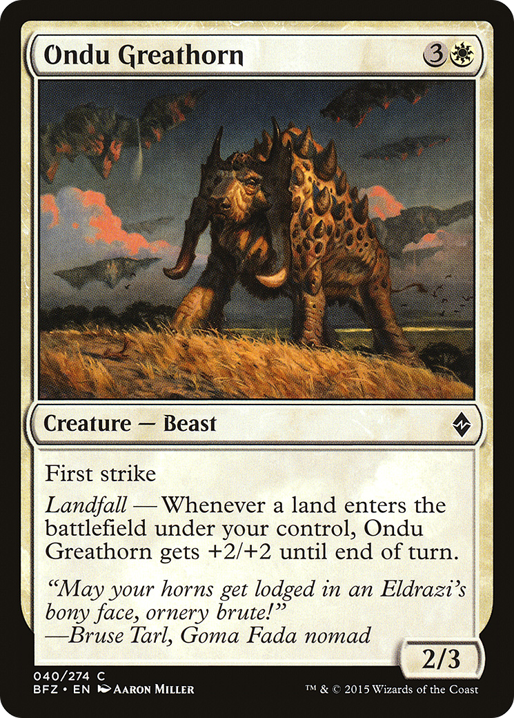 Ondu Greathorn [Battle for Zendikar] Foil