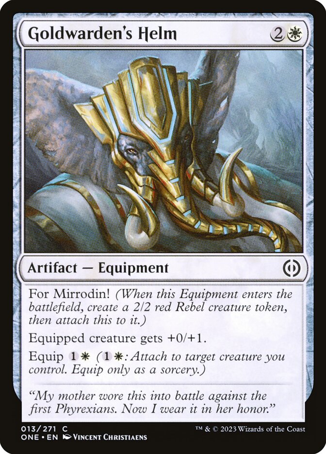 Goldwarden's Helm 13/271 (Phyrexia: All Will Be One)  - Foil