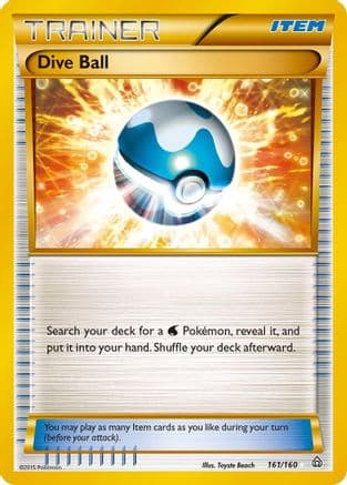Dive Ball ( Secret Rare) 161/160 - XY  Primal Clash Holofoil