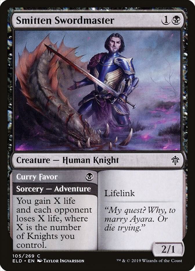 Smitten Swordmaster // Curry Favor 105 (Throne of Eldraine) 