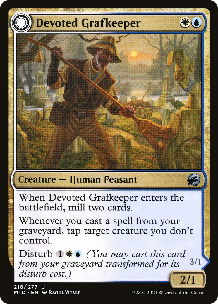 Devoted Grafkeeper // Departed Soulkeeper [Innistrad: Midnight Hunt] Foil