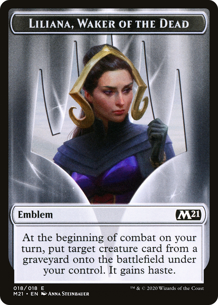 Liliana, Waker of the Dead Emblem (TM21-018) - Core Set 2021 Tokens