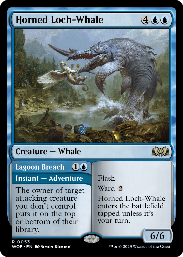 Horned Loch-Whale // Lagoon Breach [Wilds of Eldraine] Foil