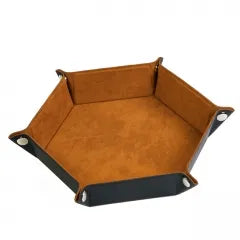 Folding Hexagonal Dice Tray | Brown (A16)
