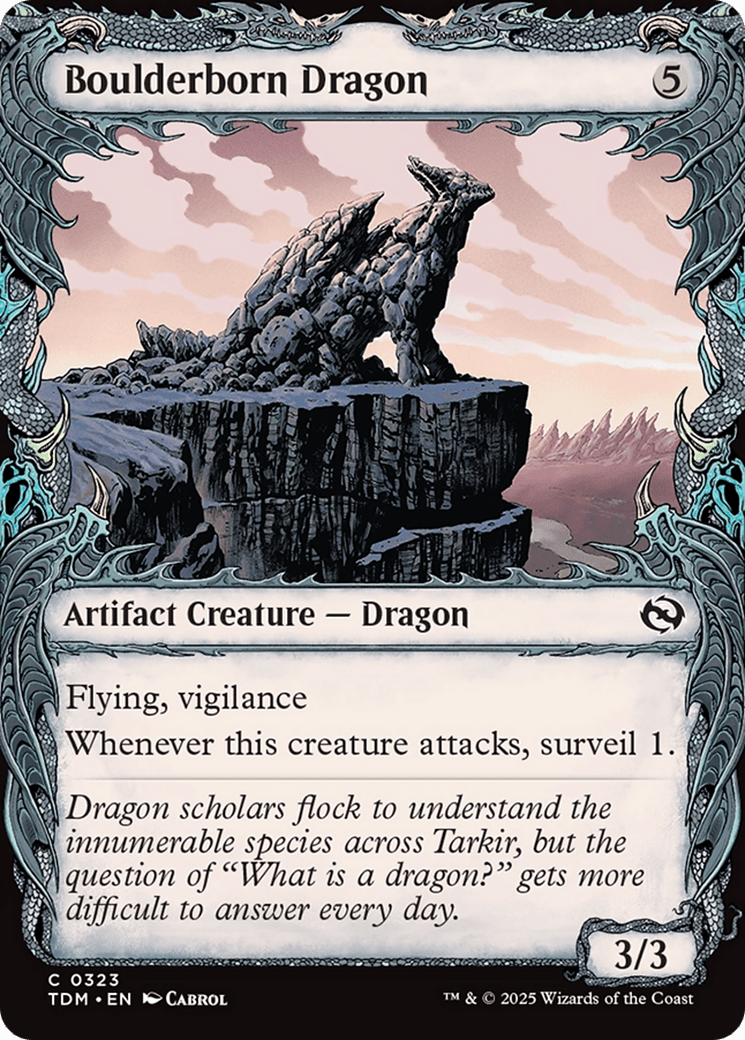Boulderborn Dragon (Showcase) (323) [Tarkir: Dragonstorm]  Foil