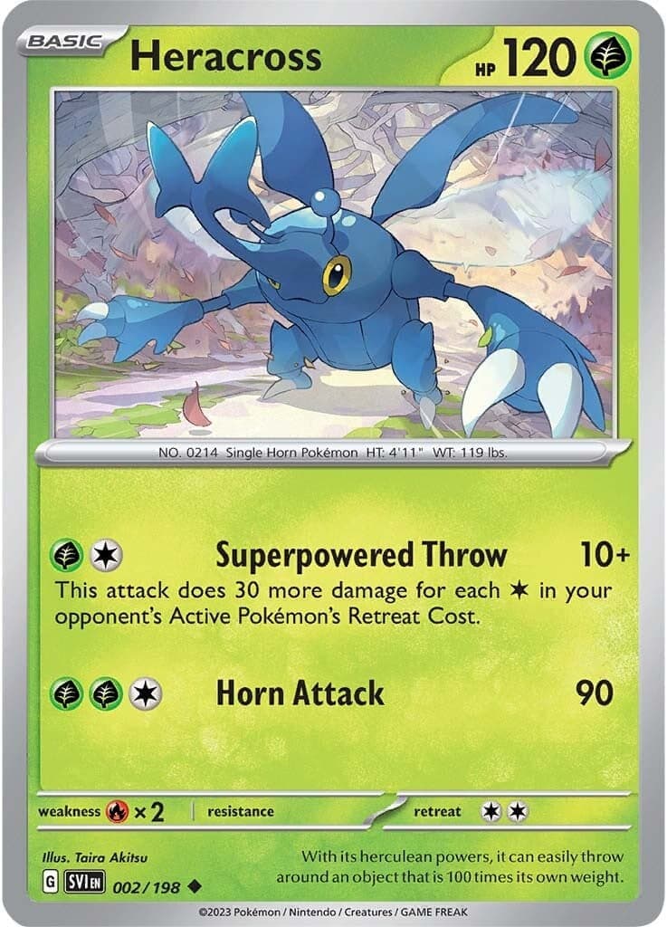Heracross 002- SV01 Scarlet & Violet Base Set Reverse Holofoil