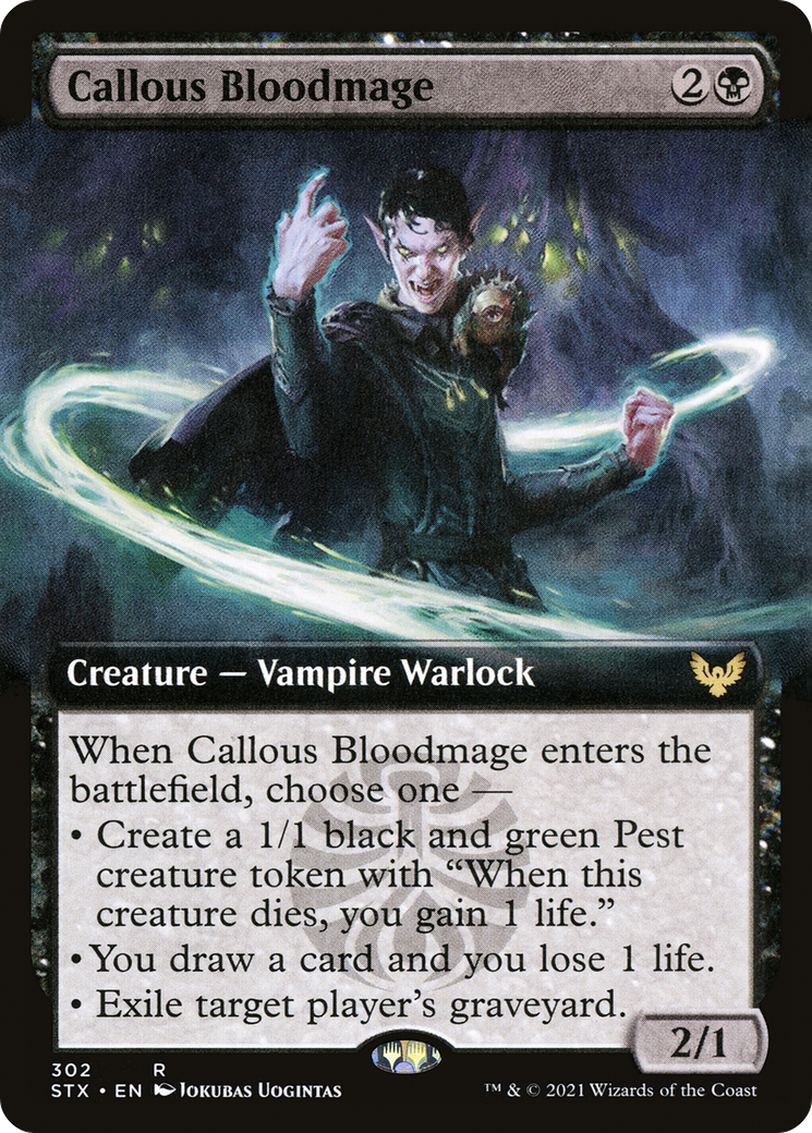 Callous Bloodmage (Extended Art) [Strixhaven: School of Mages] Foil