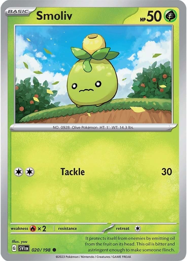 Smoliv 020/198  - Reverse Holofoil SV01 Scarlet & Violet Base Set - Common