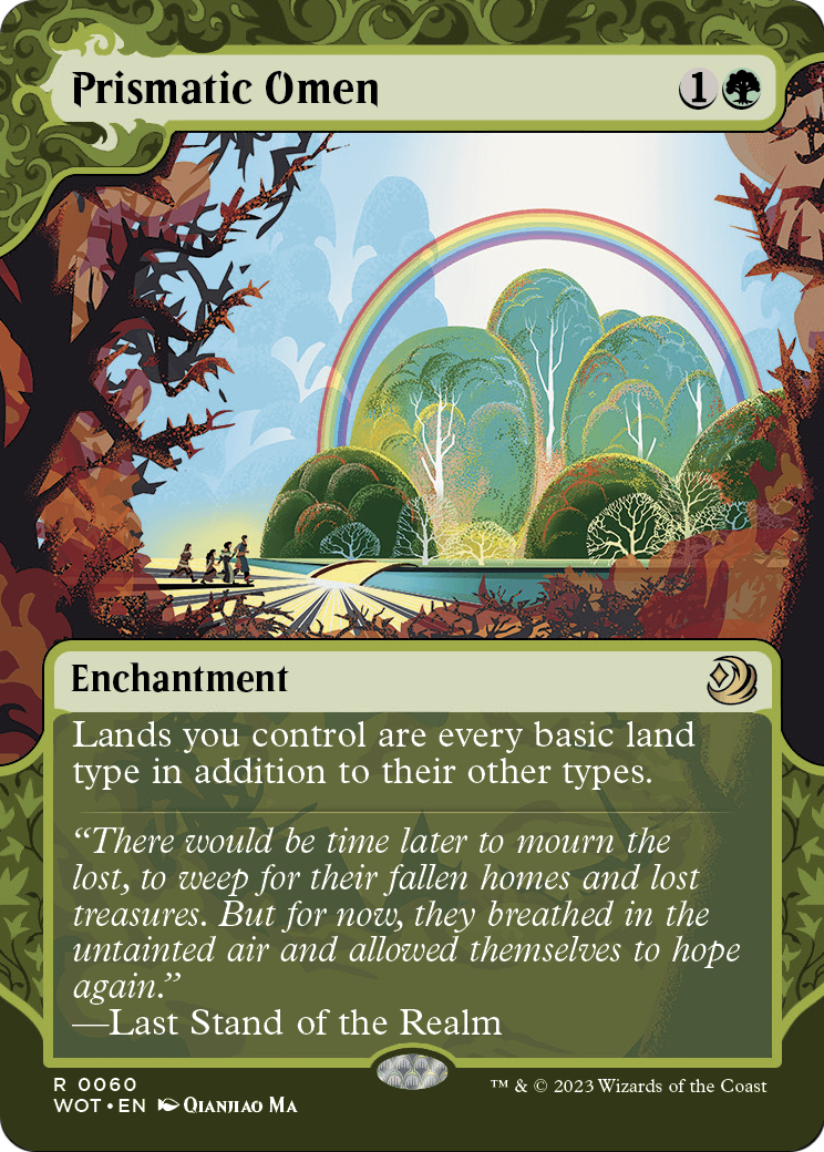 Prismatic Omen (WOT-060) - Wilds of Eldraine: Enchanting Tales: (Showcase) (Borderless)