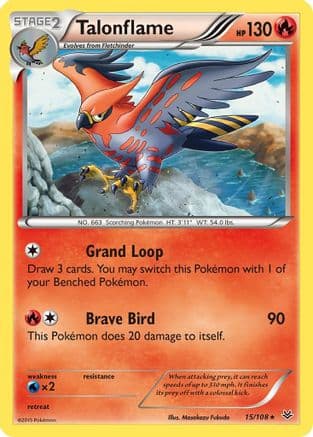 Talonflame 15/108 - XY  Roaring Skies Reverse Holofoil