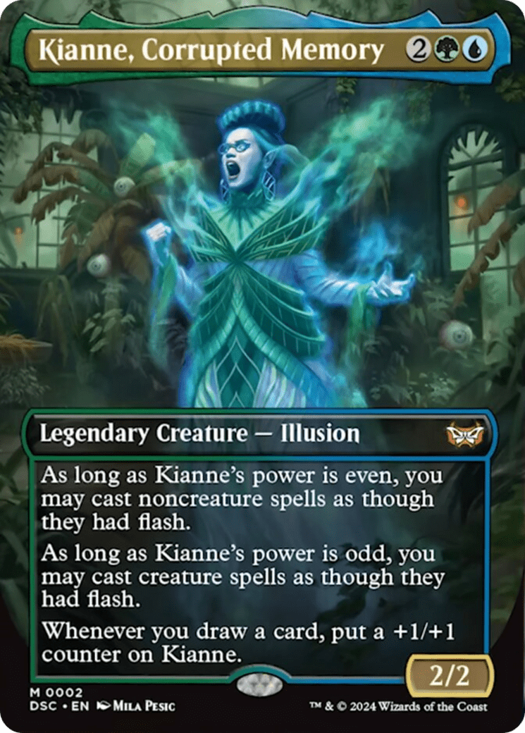 Kianne, Corrupted Memory (Borderless) [Duskmourn: House of Horror Commander] Foil