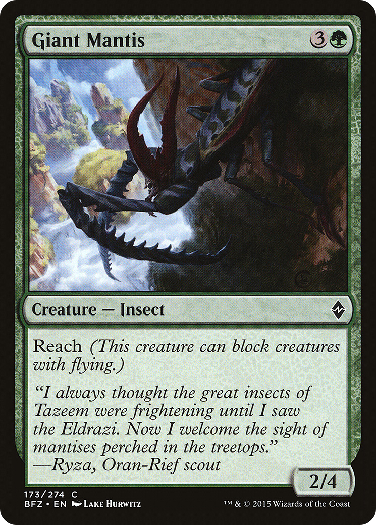 Giant Mantis [Battle for Zendikar] Foil