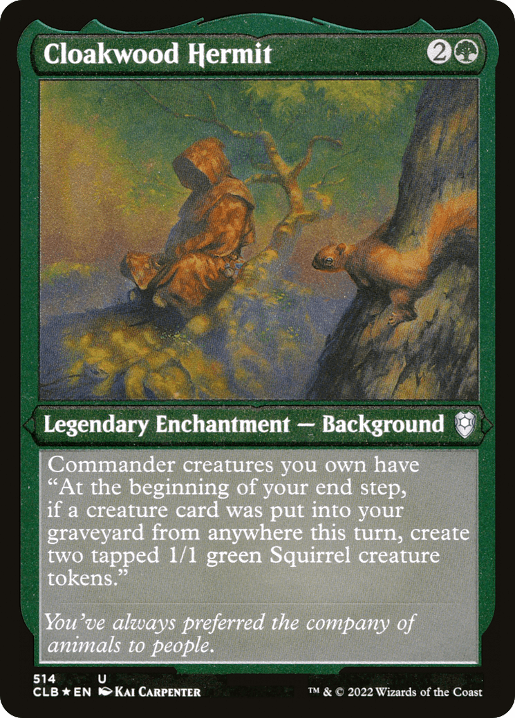 Cloakwood Hermit (Foil Etched) |  Foil (514) [Commander Legends: Battle for Baldur's Gate]