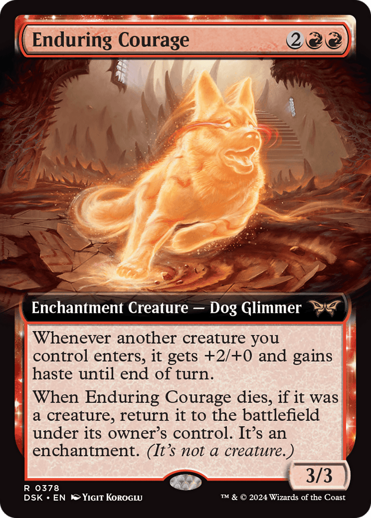 Enduring Courage (Extended Art) [Duskmourn: House of Horror] Foil