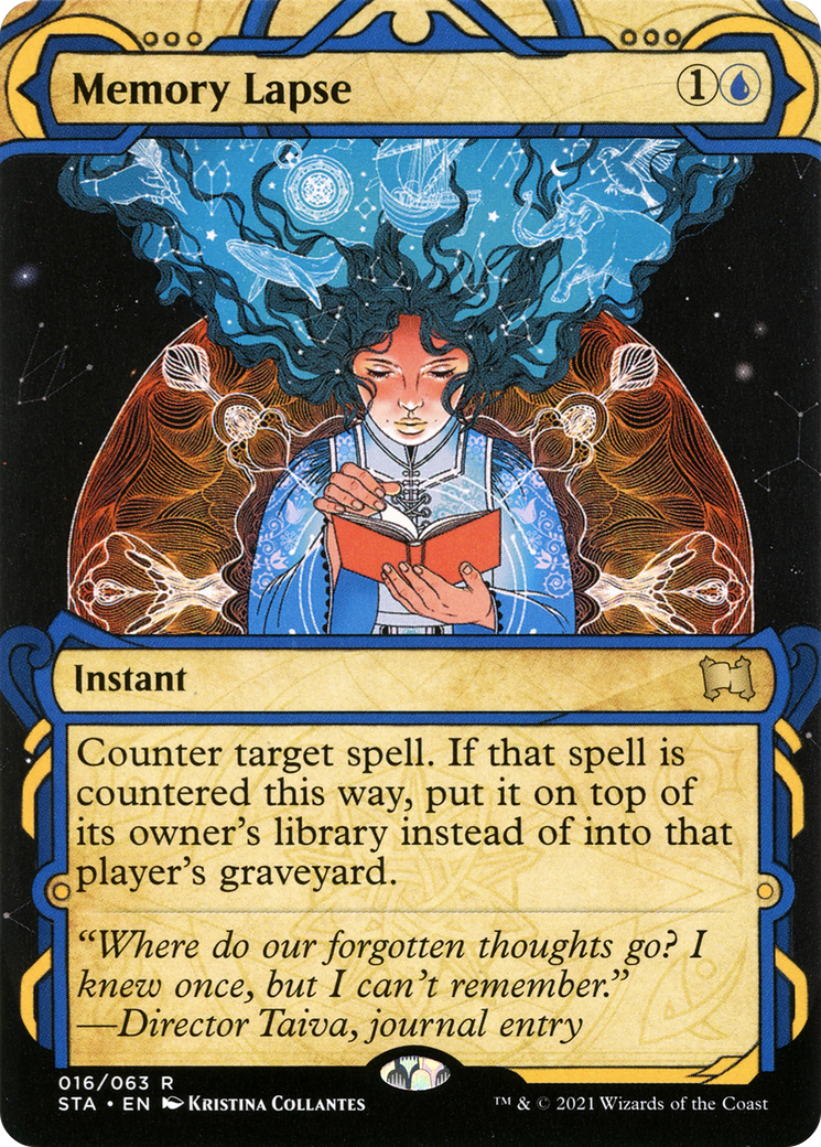 Memory Lapse (STA-016) - Strixhaven Mystical Archive: (Showcase) (Borderless) Etched Foil