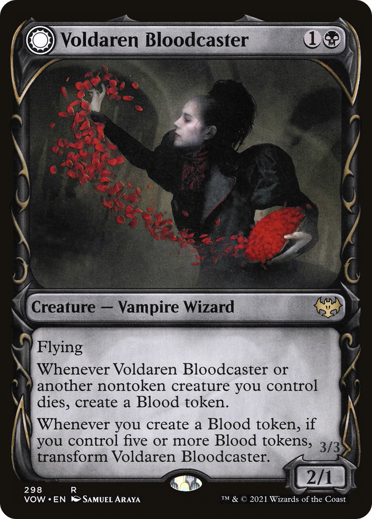 Voldaren Bloodcaster // Bloodbat Summoner (Showcase Fang Frame) [Innistrad: Crimson Vow] Foil
